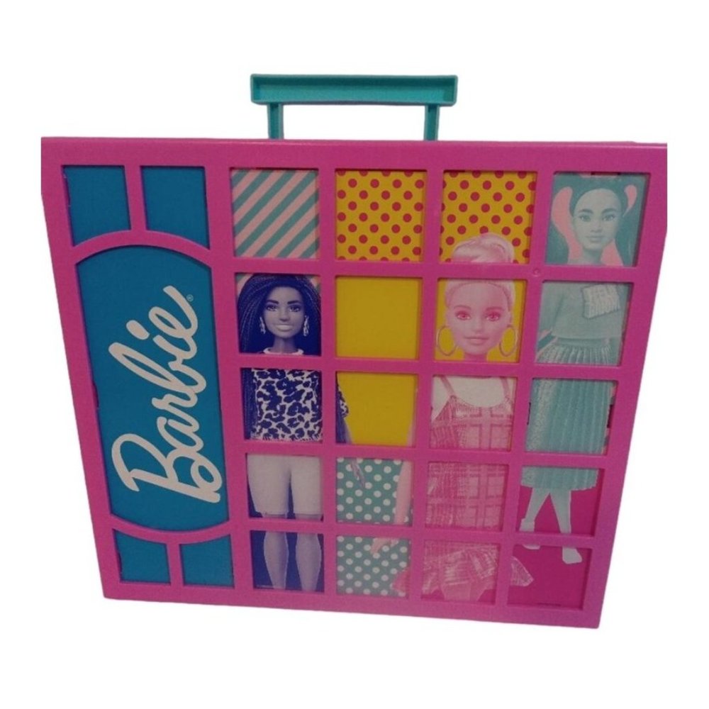 Mattel Barbie Dream Closet Carry Case Pink Wardrobe 2019 Playset Rotating Rack